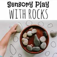 Sensory play with rocks หินขาว หินธรรมชาติ เล่นกับหิน montessori rocks stones