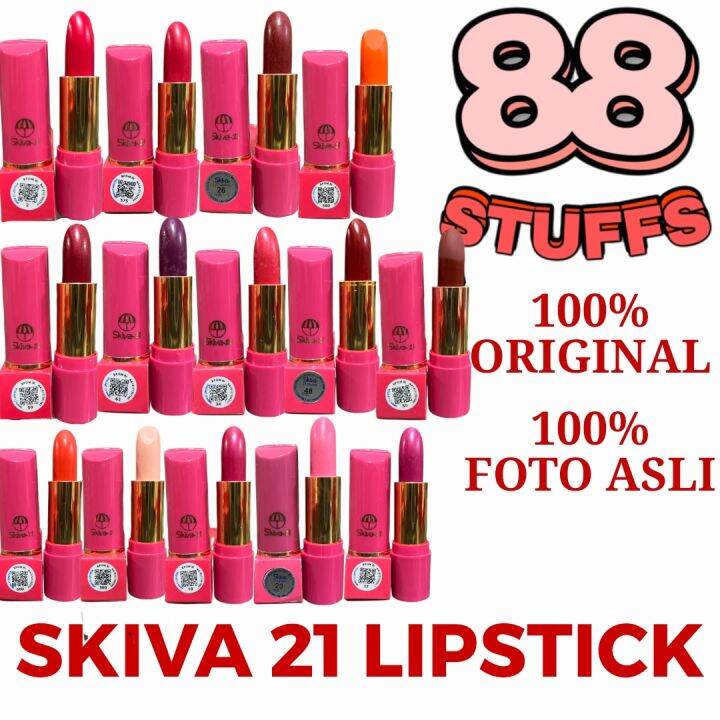 SKIVA 21 Lipstik Lipstick Awet dan Tahan Lama Lipstik Skiva Lazada