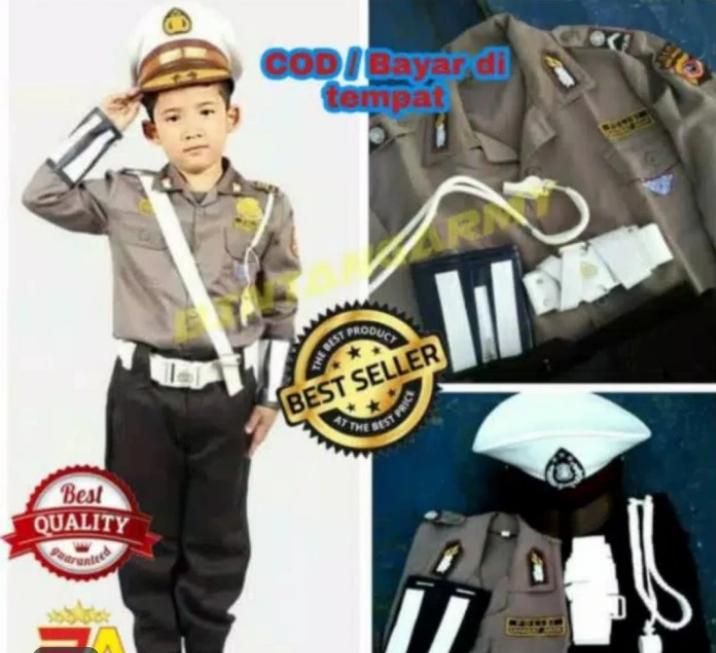 Baju Polisi Anak / Seragam Polisi Anak / Pocil / Baju Polisi Anak Laki ...