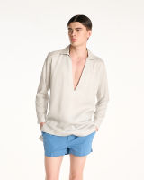 P.MITH - SS23 Light Grey Deep V Neck Oversized Shirts