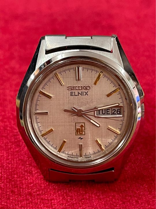 seiko-elnix-automatic-ตัวเรือนสแตนเลส-นาฬิกาผู้ชาย-นาฬิกามือสองของแท้