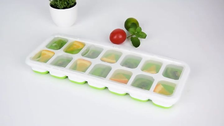 Ice Cube Trays 14 Grids Silicone Ice Cube Molds with Removable