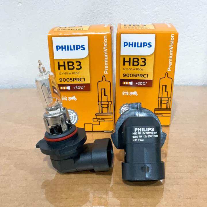 หลอดไฟหน้า-ไฟสูง-philips-hb3-30-12v-60w-p20d-9005prc1-premiumvision-ประกัน-2เดือน