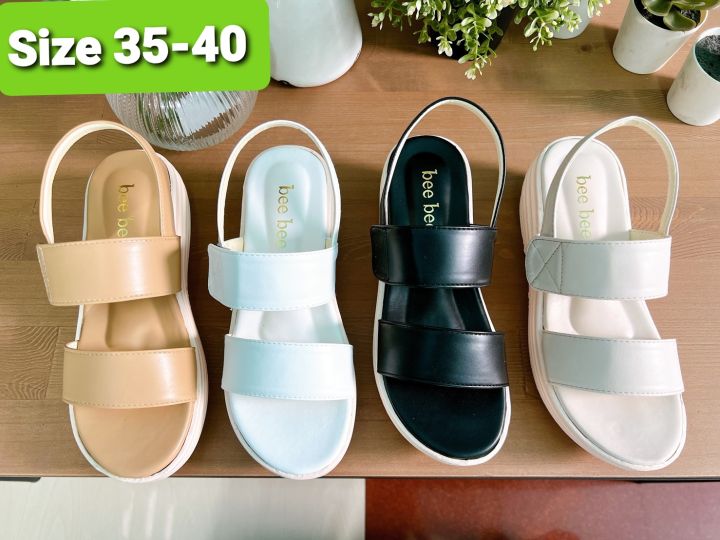 รองเท้ารัดส้น-size-35-40-คาด-2-ตอน-ส้นตึกขาว-ใส่สวย-น้ำหนักเบา-พื้นนุ่มมากๆ-คะ