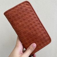 Zip-around long wallet กระเป๋าตังค์ชิปรอบ ทำจากหนังแท้สาน กระเป๋าตังค์โทรศัพท์มือถือ