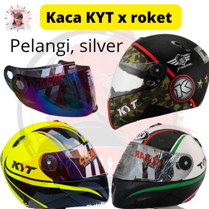 kaca visor helm KYT X ROCKET KYT JUNIOR ROCKET KYT TROY merk clear