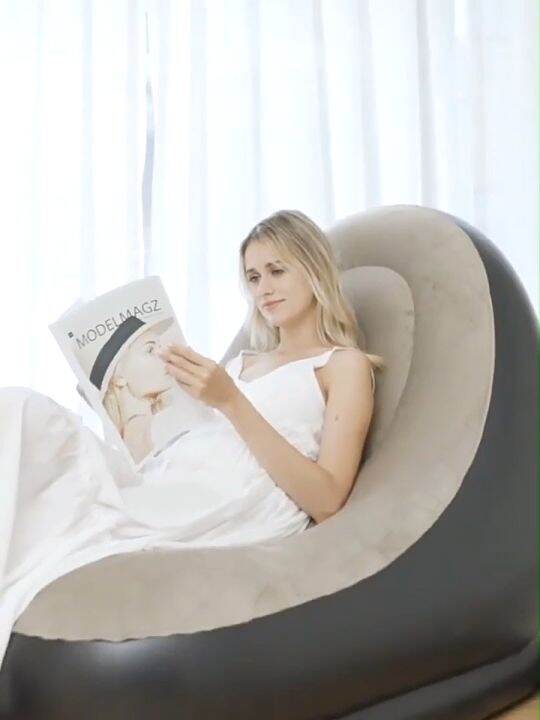 Inflatable sofa with sleeper sofa indoor outdoor lounging camping