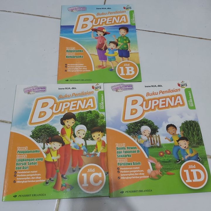 SEPAKET 3 BUKU PENILAIAN BUPENA JILID 1B 1C 1D UNTUK SD MI KELAS I ...