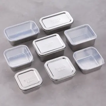 304 Stainless Steel Kitchen Food Tray Container With Lid For Meal