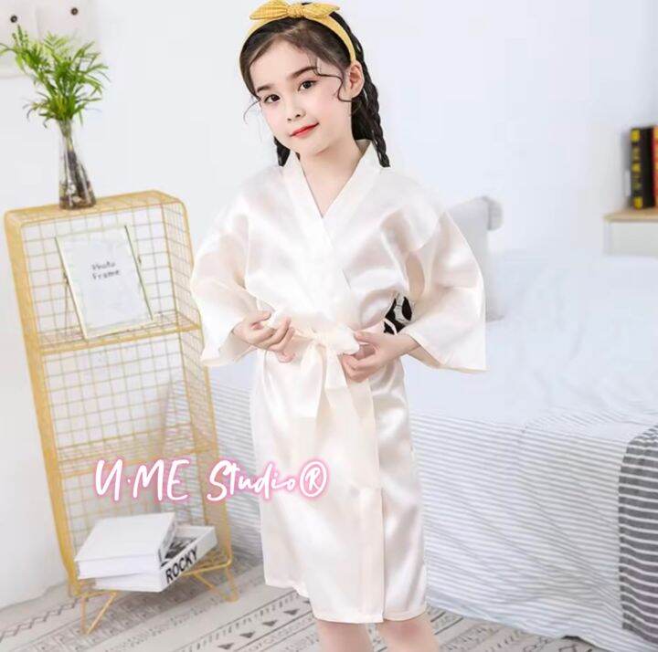 U·ME Studio® Kids Satin Silk Robe / Unisex / High Quality / Sleep Wear ...