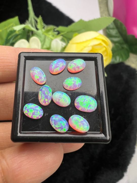 pink-color-opal-lab-made-โอปอล-สีชมพูขาว-6x4-มม-shape-oval-synthetic-opal-โอปอสังเคราะห์-lab-made-opal-oval-pink-6x4-mm-10-pcs