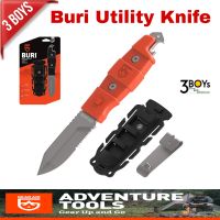 มีด Gear Aid รุ่น Buri Utility Knifeใบมีดปลายแหลมเคลือบไททาเนียม 3 นิ้ว มีที่ทุบกระจกและที่เปิดขวดในตัว พร้อมปลอกและคลิป