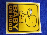 B.S.D สติกเกอร์แต่งรถ  BABY ON ROAD 9×10cm 1ชิ้น