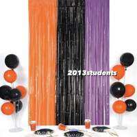 ??❗️(ส่งเร็ว)ม่านฟอยล์ส้มดำม่วง 1x2m ม่านฟอยล์ฮาโลวีน halloween foil curtian