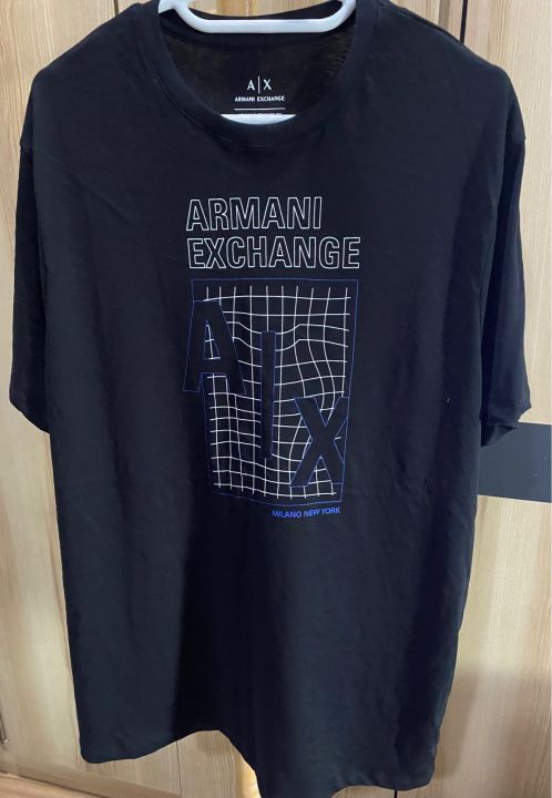 armani-exchange-เสื้อยืดคอกลม-สีดำ-แท้-จาก-outlet-มี-2-ลาย