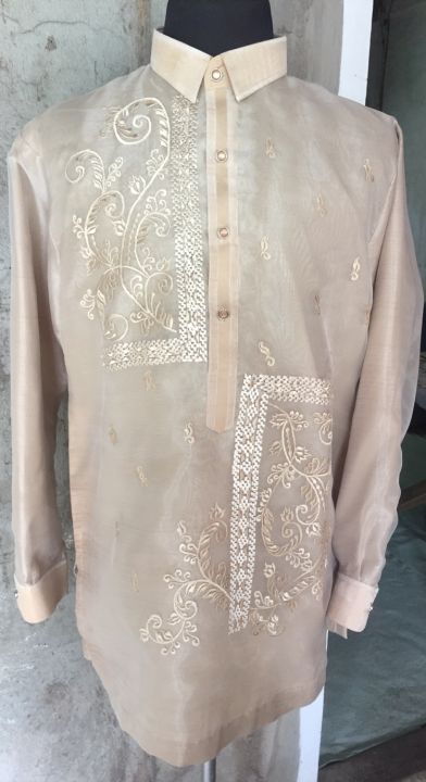 Barong Tagalog Sports Collar with Piping- Trescheccas Gown & Barong ...