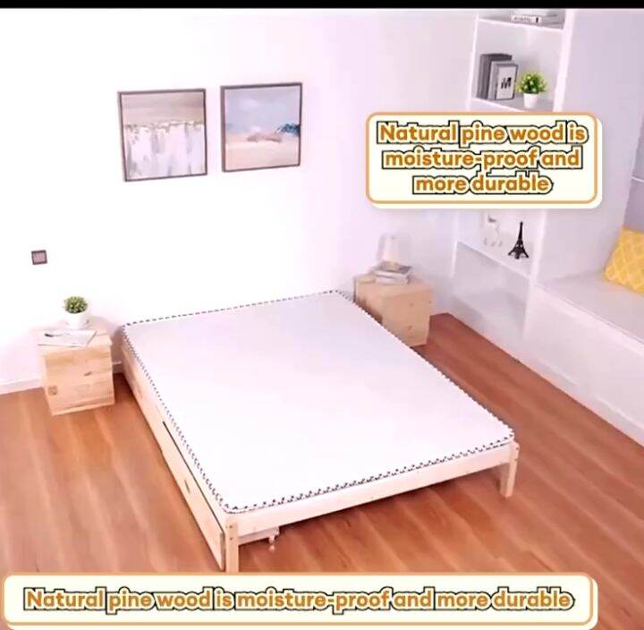 Single/Queen/King Size Solid Wood Bed Frame Bedroom Wooden Platform Bed