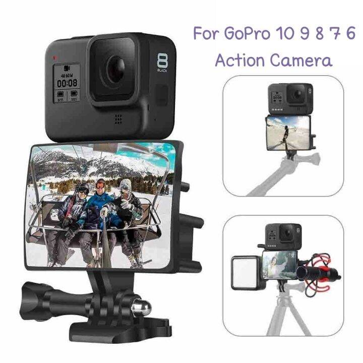 gopro-selfie-vlog-mirror-for-gopro-hero-10-gopro-9-gopro-8-7-6-gopro-max-insta360-one-r-vlogging-flip-screen-cold-shoe-mount-กระจกเซลฟี่