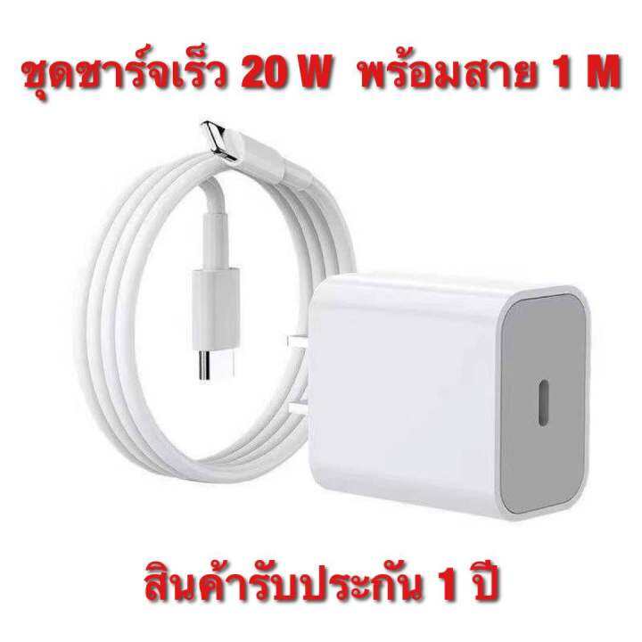 รับประกัน-1-ปี-สายชาร์จ-ชาร์จไว-20w-สายชาต-1m-หัวชาร์จ-สำหรับ-5-14pro-max-pad