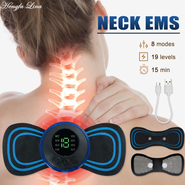 Gel Pads Mini Electric Neck Cervical Massager 1pcs