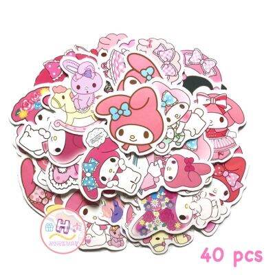 Sticker สติ๊กเกอร์ Mymelody H 20 มายเมโลดี้ 40ชิ้น kuromi คุโรมิ hello kitty ซานริโอ้ คิตตี้ sanrio มายเม เมโลดี้ myme