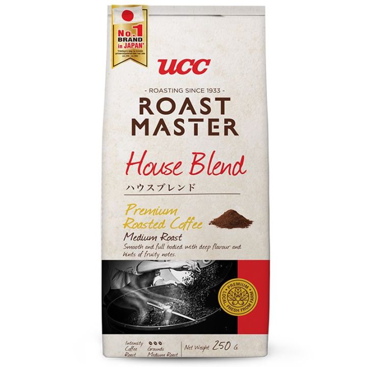 ucc-roast-master-house-bland-medium-roasted-ยูซีซีกาแฟคั่วบดเฮ้าส์แบรนด์-250กรัม