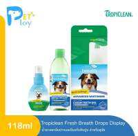 Tropiclean Set Fresh Breath Drops Display for Dog - เซตน้ำยาลดกลิ่นปากและป้องกันหินปูน สำหรับสุนัข