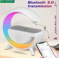 LED RGB Light Wireless Charger 15W โคมไฟตั้งโต๊ะลำโพงบลูทูธ สำหรับ Mobile IPhone 14 13 12 11