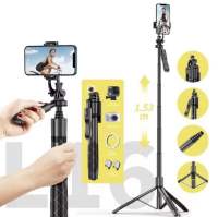 L16  Tripod Selfie Stick ไม้เซลฟี่พร้อม 3 ขาในตัว ขาตั้งกล้อง สำหรับการท่องเที่ยวถ่ายรูป