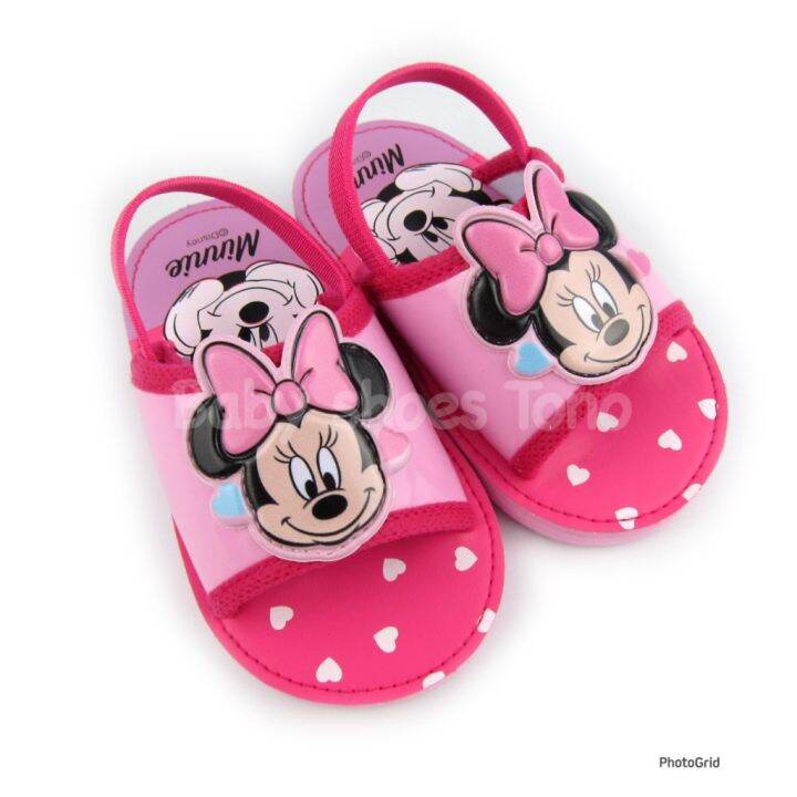 ส่งจากไทย-รองเท้ารัดส้นเด็ก-รองเท้าลาย-minnie-mouse-รองเท้ารัดเดิน-น้ำหนักเบา