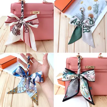 Hermes Style Twilly Bow Keychain/Bag Charm