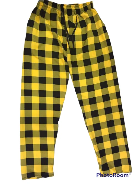 Taslan checkered pants fits small to large Lazada PH
