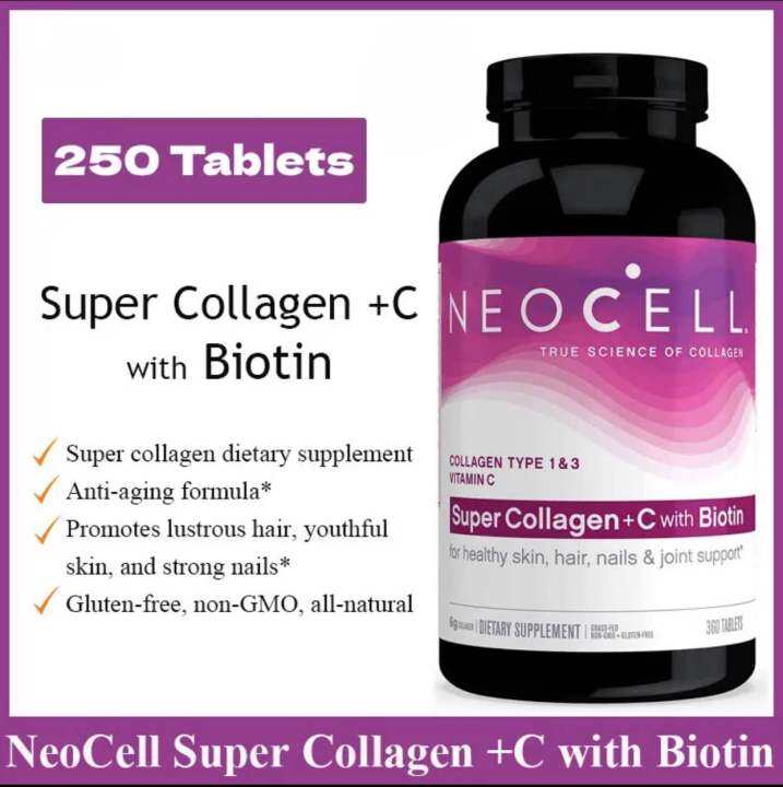 Authentic Neocell Super Collagen Type 1 and 3 plus Vitamin C 250