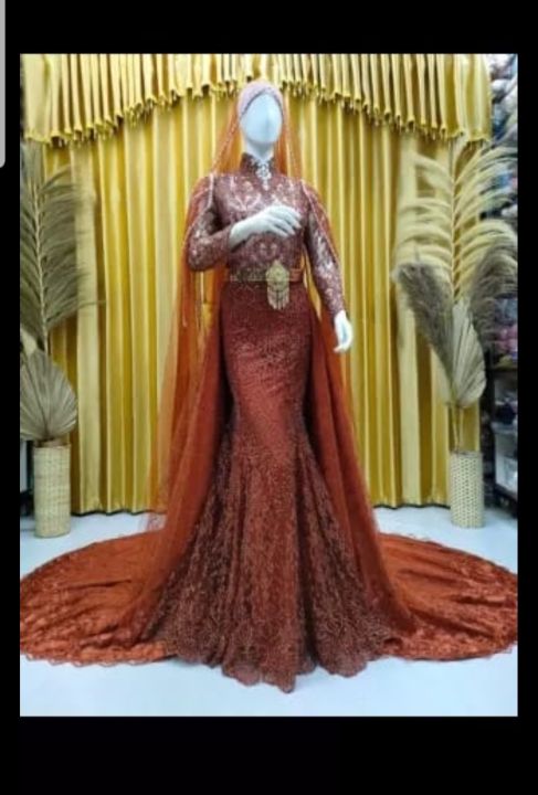 Gaunkebaya Slim Ekor Duyung Full Payet Untuk Pengantin Lazada Indonesia 3403