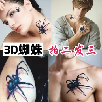 Voorkoms Temporary Tattoo Waterproof For Girls Men Women Beautiful   Popular Water Transfer 3D Spider Body Tattoo like teen guys Size 105 CM x  6CM  1PC  Amazonin Beauty