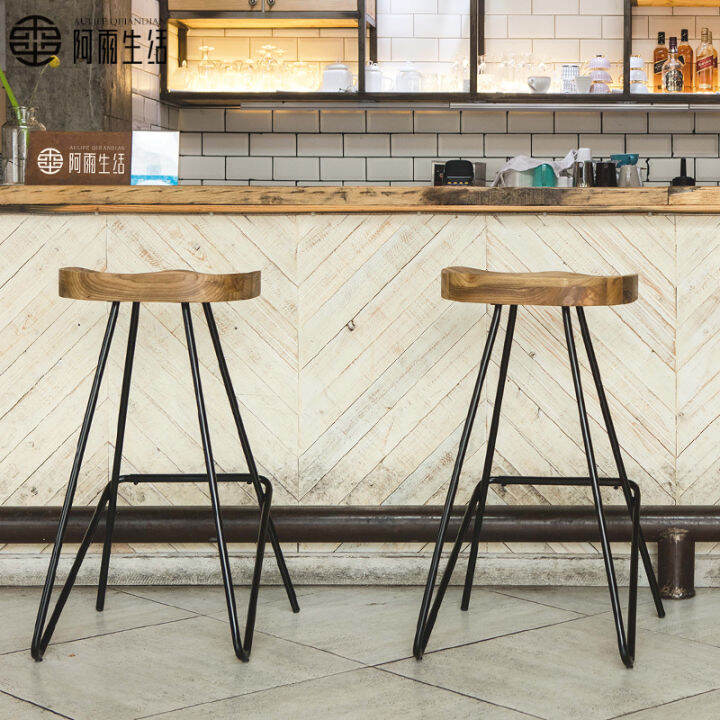 A Yu Life Scandinavian Wrought Iron Bar Counter Chair Creative Bar