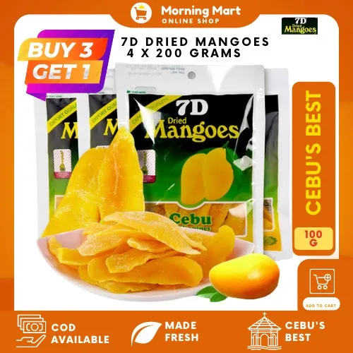 7d Dried Mangoes 200 Grams X 4 Packs Cebus Best Delicacy And