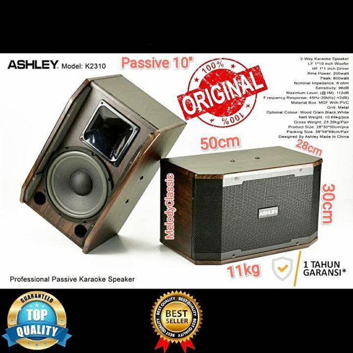 Speaker Karaoke Pasif Ashley K2310 10" Original Harga Sepasang Lazada