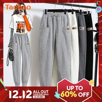 Small Sweat pants Women Autumn and Winter Casual Warm Windproof Trousers  2023 New Fleece-lined Thickened Ankle-tied Sweatpants