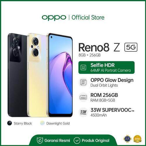 OPPO RENO 8Z 5G - RAM 8/256GB, LAYAR AMOLED, CAM 64MP