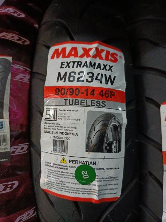 (GRATIS PENTIL)!!! BAN TUBELESS MAXXIS EXTRAMAXX M6234W 90/90 14. BAN ...