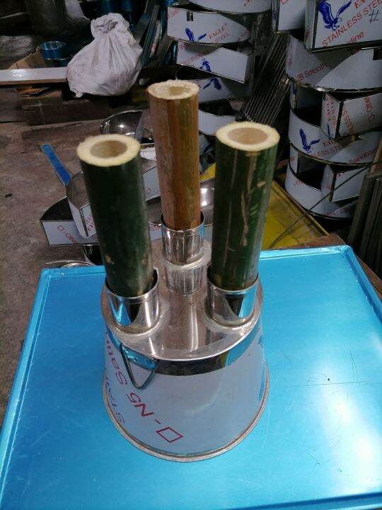 3holes Puto bumbong steamer stainless with 3 bamboo tube Lazada PH