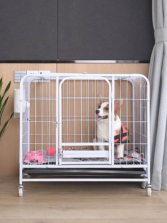 Square Dog Cage Strong Metal Heavy Duty Kennel with Poop Tray Bold and
