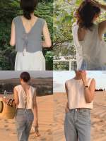 พร้อมส่ง !!Crop top ผ้าฝ้ายผูกเชือกหลังมินิมอลมาก