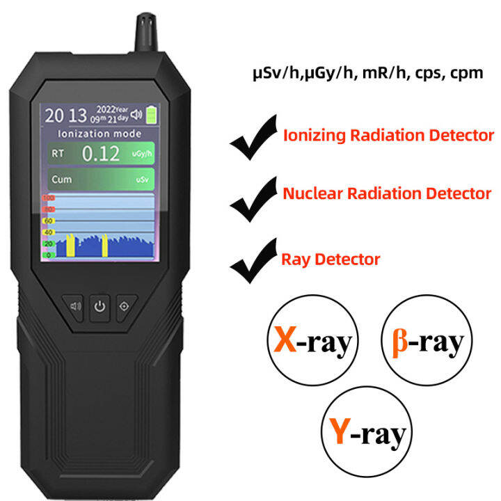 Geiger Counter Nuclear Radiation Detector Color Screen Date/Time