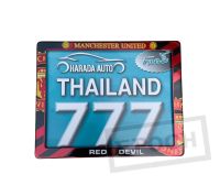 กรอบป้ายมอเตอร์ไซค์ สแตนเลส กันน้ำ ลาย ทีมฟุตบอล Man U