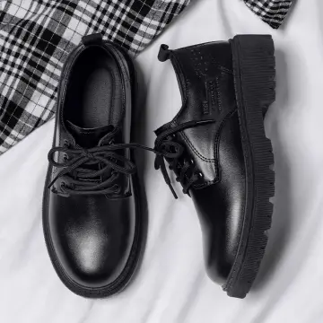 Men black hot sale leather shoes