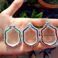 กรอบพระ กรอบพระเงินผสม ทรงเสมา ขนาด2.9×4CM(วัดจากจอกระจก)