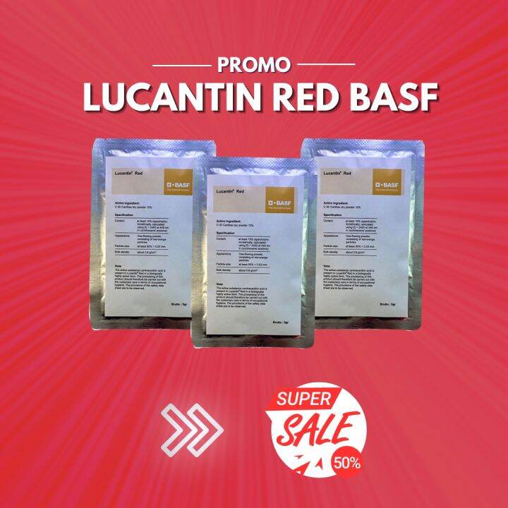 Lucantin Red (Canthaxanthin Dry) BASF Germany 5gr pigmen pewarna ikan ...