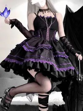 Dark in Love Black Gothic Punk Rock Pleated Daily Wear Short